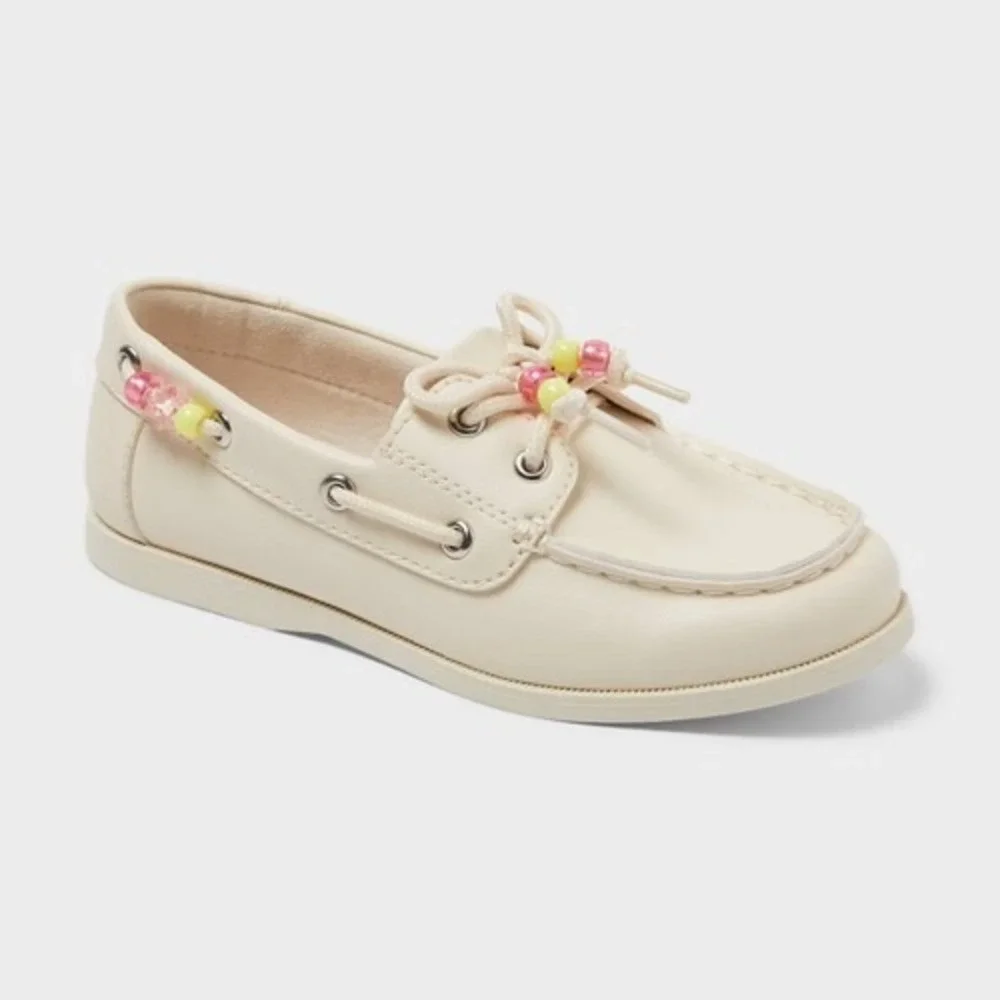 Little Girl Remy Boat Shoes by Cat & Jack Off White Size 2 New With Tags